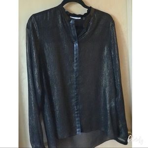 Black & metallic sheer blouse